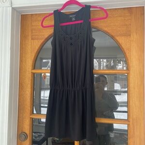White House Black Market Sleeveless Black Beaded Tunic Size XS
